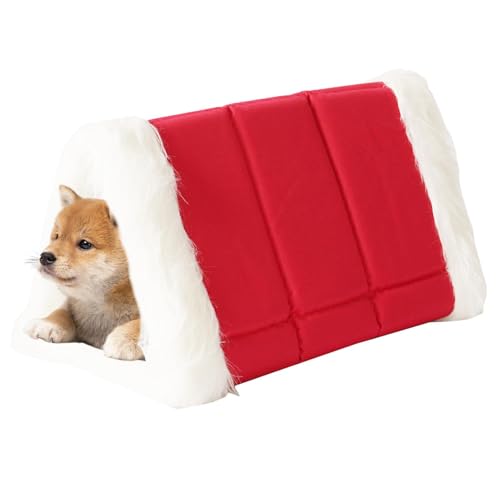 Warm Folding Kitten Bed, Semi-Enclosed Pet Cave, Removable Washable Pet Bed, Plush Cushion for Pets, Cozy Pet Nest, Hygienic Pet Bed, Cat Cave Bed, Soft Pet Play Cushion, Portable Pet Sleeping Bag von Foeirp