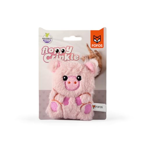 FOFOS Pig Floppy Crinkle Katzenspielzeug von BarkButler