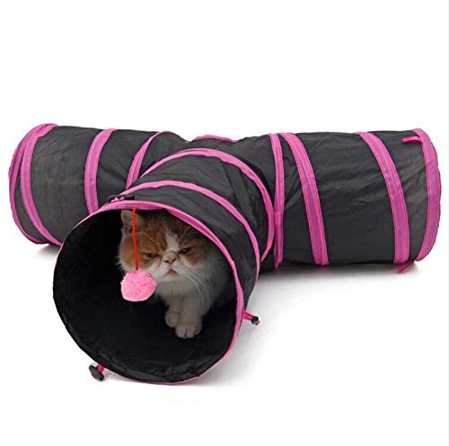 Tunnel für Katzen 78 * 24 cm, Haustier Katze Tunnel Spielzeug für Katze Kätzchen 3 Löcher Faltbare Crinkle Katze Spielen Tunnel Spielzeug von FoggDanieler