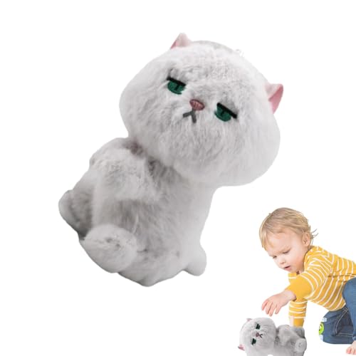 Fogukier Katzen-Stuffy, Katzen-Kuscheltiere,Süßes Katzenplüschtier Kuscheltiere Katze - Multifunktionaler Katzen-Plüsch-Clip, Plüsch-Katzenanhänger für Kinder, Geburtstage, Partys von Fogukier