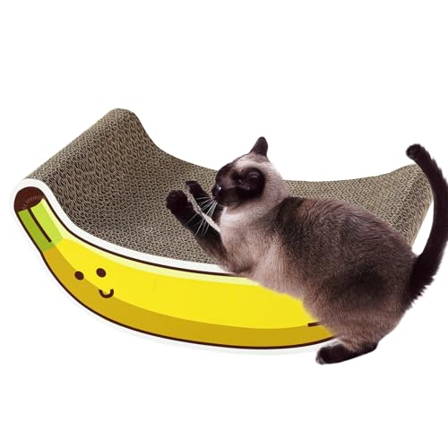 Fogukier Kratzbrett für Katzen, gewellt, zum Schutz von Möbeln, Kratzpappe mit Bananen-Zwiebel- und Karottenform von Fogukier