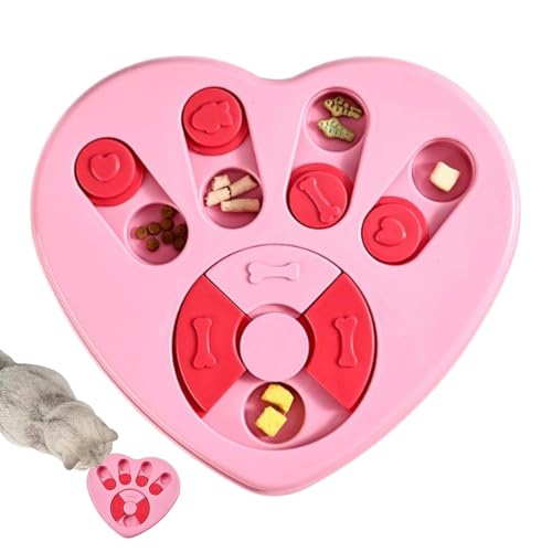 Fogukier Slow Feeding Hundenapf - Puzzle Spiel Hund Futternapf - Interaktives Hundespielzeug Hundenapf, Anti-Ersticken Puzzle Feeder Hund Futternäpfe Herzform für Hunde & Katzen von Fogukier