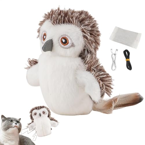 Fogukier Vogelspielzeug für Katzen, Katzenspielzeugvogel, USB -Ladung Catnip Kitten Toys Interactive Pet Games, Realistische Simulationsvogel -Stofftiere für Haustiergeschäfte von Fogukier