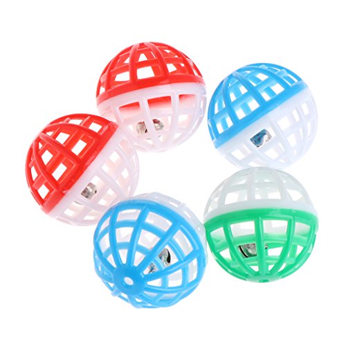 5PCS Für Teaser Spielzeug Mit Glocken Pet Interaktive Ball Spielzeug Bunte Hohl Spielzeug Für Hund Für Hamster Halloween Dekorationen Innen von Fogun