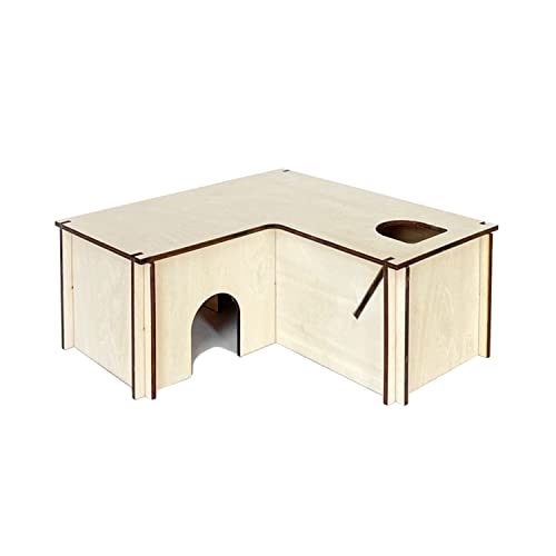 Hamsterhaus In L Form 3 Kammern Abnehmbares Dach Versteck Für Kleine Haustiere Für Syrische Hamster Einfach Zu Montieren Habitat Deco Hamsterhäuser Und Verstecke Aus Holz Für Zwerghamster von Fogun