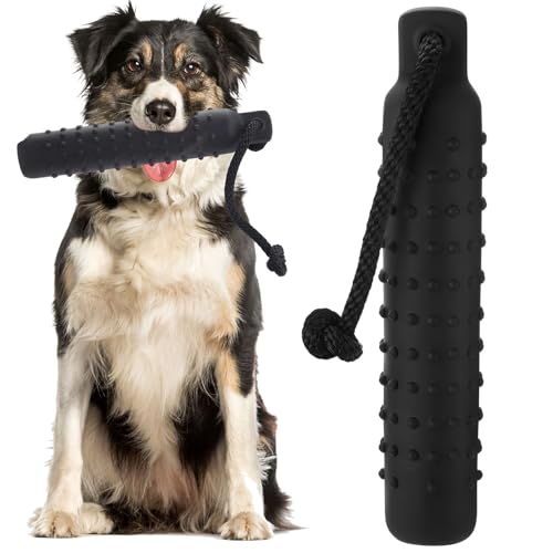 Foilswirl Hunde-Stoßstange, Seil-Stoßstange, 27,9 x 5,1 cm, Hundetraining, Stoßstangen, Haustier-Kauspielzeug, Standardgröße für Outdoor-Jagd und Sporthunde (schwarz) von Foilswirl