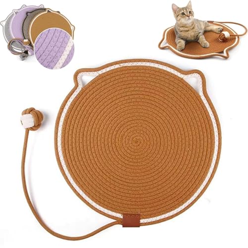 Celery Pets Doppel-Kratzunterlage, Kratzunterlage für Hauskatzen, Katzenkratzmatte aus natürlichem Baumwollseil, Katzenmöbelschutz für Wand, Couch, Teppiche (42cm,Brown) von Fokayo