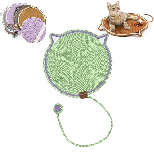 Celery Pets Doppel-Kratzunterlage, Kratzunterlage für Hauskatzen, Katzenkratzmatte aus natürlichem Baumwollseil, Katzenmöbelschutz für Wand, Couch, Teppiche (42cm,Green) von Fokayo