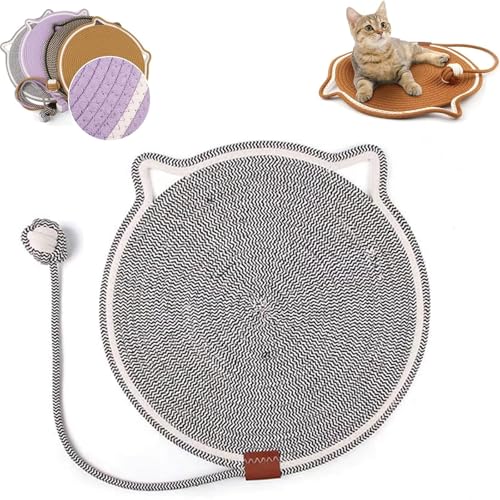 Celery Pets Doppel-Kratzunterlage, Kratzunterlage für Hauskatzen, Katzenkratzmatte aus natürlichem Baumwollseil, Katzenmöbelschutz für Wand, Couch, Teppiche (42cm,Grey) von Fokayo