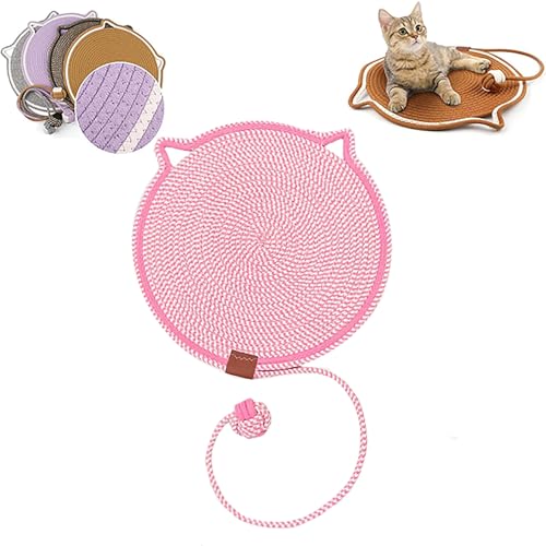 Celery Pets Doppel-Kratzunterlage, Kratzunterlage für Hauskatzen, Katzenkratzmatte aus natürlichem Baumwollseil, Katzenmöbelschutz für Wand, Couch, Teppiche (42cm,Pink) von Fokayo