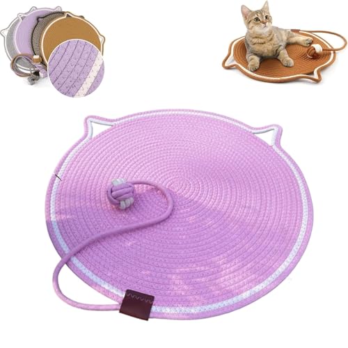 Celery Pets Doppel-Kratzunterlage, Kratzunterlage für Hauskatzen, Katzenkratzmatte aus natürlichem Baumwollseil, Katzenmöbelschutz für Wand, Couch, Teppiche (42cm,Purple) von Fokayo