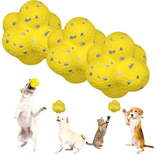 Fokayo Der Mellow Dog Beruhigungsball, der Mellow Dog Beruhigungsball, der Mellow Dog Emotional Support Ball, der Mellow Dog Ball Direction, Kauspielzeug für Hunde, interaktive (3Pcs) von Fokayo