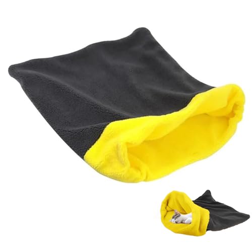 Fokayo Katzenbett-Höhlenschlafsack, Katzen-Winterschlafsack, Katzenschlafsack, Haustiermatte, wärmender Polstersack für Katzen und kleine Hunde, gemütliches, weiches, bequemes Bett (Yellow) von Fokayo