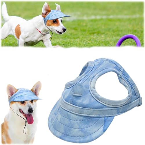 Fokayo Outdoor-Sonnenschutzhaube für Hunde, verstellbare Hunde-Sonnenschutz-Baseballmütze, Hunde-Sonnenschutzmütze, Hunde-Baseballmütze, Outdoor-Sport-Sonnenhut mit Ohrlöchern (Large,A) von Fokayo