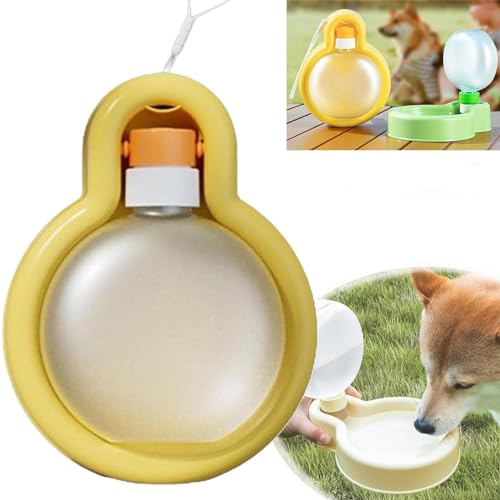 Fokayo Hydrapet Tragbarer Wassernapf, zusammenklappbare Hundenäpfe, tragbare Hundewasserflasche, Reise-Wassernapf für Hunde, tragbarer Hunde-Wassernapf, Hunde-Reisenapf, Outdoor (Large,Yellow) von Fokayo