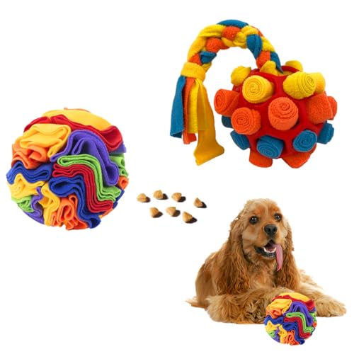 Fokecci Snuffle Ball für Hunde Durable Interaktive Hundespielzeug Bälle Puzzle Spielzeug Treat Ball für große mittlere kleine Hunde Training und Langeweile, 2 Packungen von Fokecci