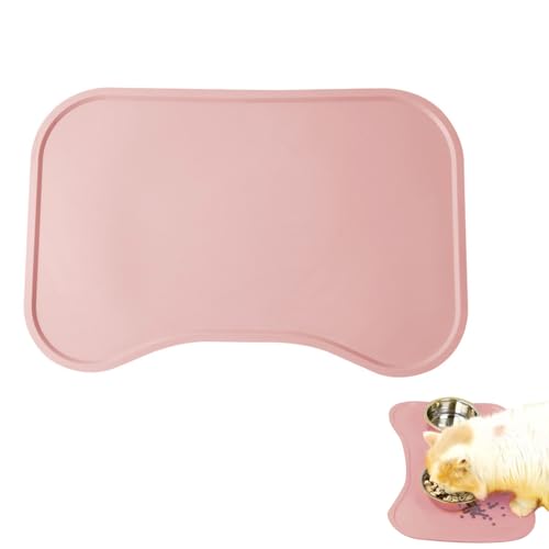 Napfunterlage Katzen - Futtermatten für Hunde und Katzen, Fütterung Matte, Silikon Wasserdicht Haustier Fütterung Matte, Anti-Rutsch-Tiernapf Matte (Rosa, 45.5×30cm) von Fokecci