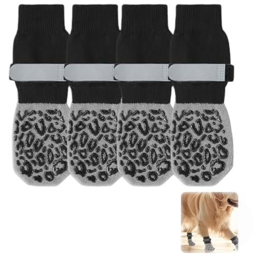 4 x Hundesocken, verhindert das Lecken der Pfoten, rutschfeste Hundesocken, starke Traktionskontrolle, verhindert Lecken, Hundepfotenschutz, Krallensocken für Welpen, Hunde, drinnen und draußen, von Fokelyi