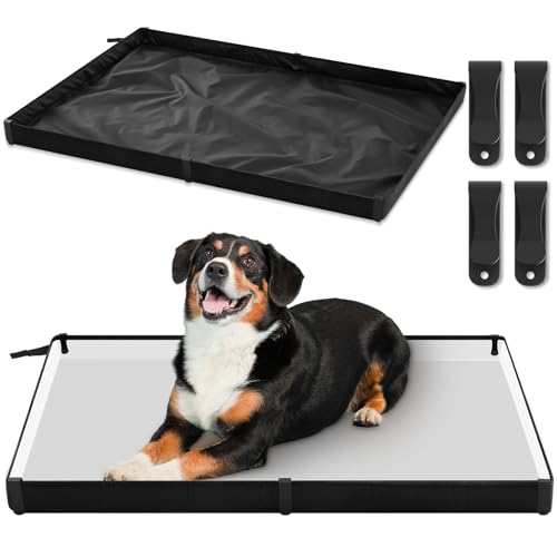 FoldTier Dog Pee Pad Holder Tray 43 x 34 Inch Extra Large Portable Puppy Pad Holder Foldable Potty Pads Tray for Dogs with 4 Fixing Clips Dog Training Pad Holder High Side Waterproof Easy to Clean von FoldTier