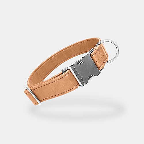 FollowPaw® Hundehalsband aus nachhaltigem Kork Leder für kleine, mittlere, große Hunde (L, Natural) von FollowPaw