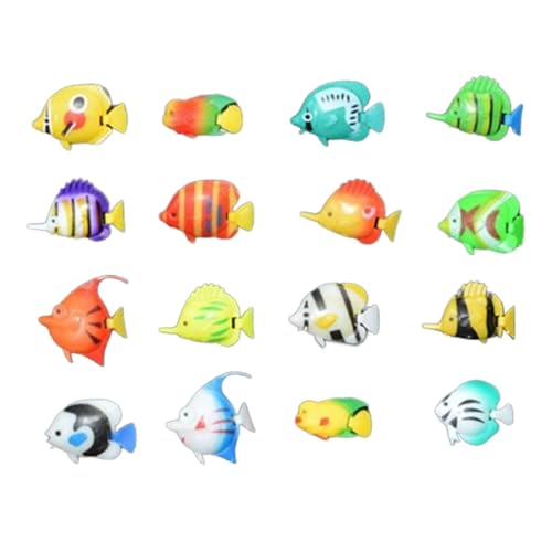 Folpus 20x Tropische Schwimmfähige Fische Fischstatuen Set, Künstliche Fische Ornamente Kleine Fische Figuren für Wasser Gefüllte Ausrüstung von Folpus