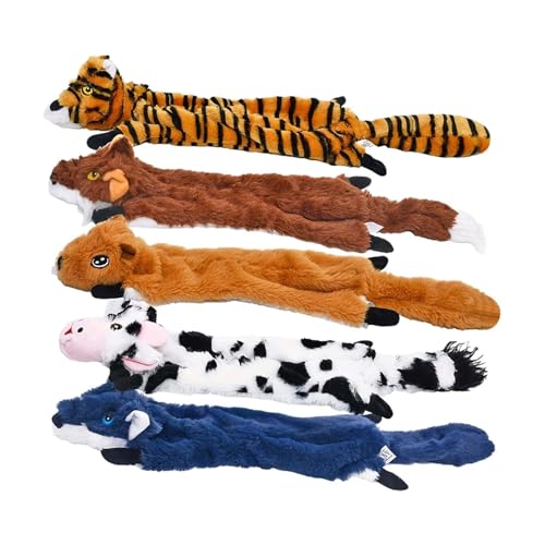 Folpus 5pcs Stoffededed Squeaky Hundespielzeug und Spiel interaktives Training Haustierversorgungen Haustier ausgestopftes Spielzeug für Hunde von Folpus