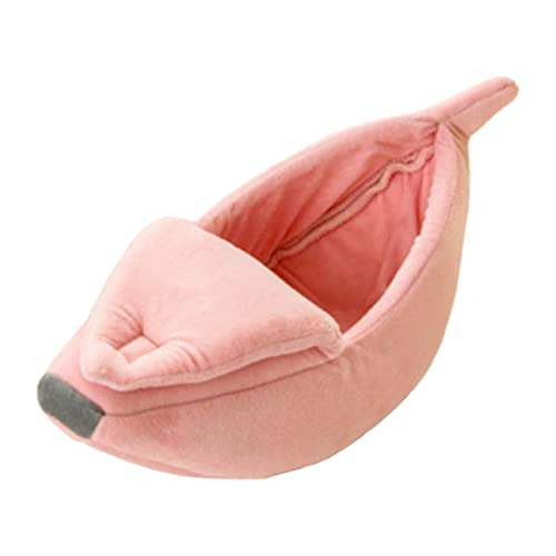 Folpus Bequemes Katzenbett in Bananenform - Gemütlicher Schlafplatz für Ihre Katze, XL, ROSA von Folpus