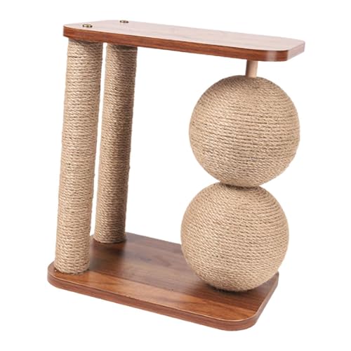 Folpus Cat Scratch Post Spielzeugschleifpfoten mit Ball Holz Kratzer nach dem Klettern für kleine große Katzen Kitty Kätzchen von Folpus