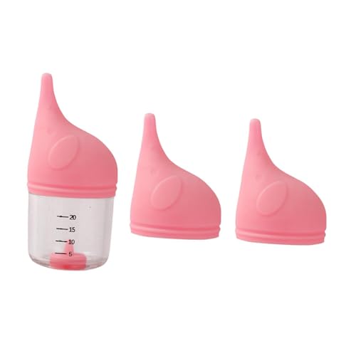 Folpus Flaschenfütterungsset für Kätzchen, Silikonsauger, 20 ml, Milchflasche für Kätzchen, Stillflasche für Haustiere, Stillmilchflasche für Kleintiere, Rosa von Folpus