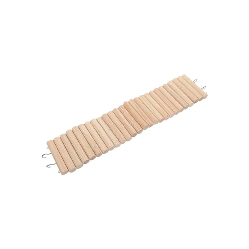 Folpus Hängebrücke, Holzleiter, 2-in-1-Käfigzubehör, Hamsterzaun, Kletterleiter zum Kauen, Spielen, Reptilien, Vögel, Ratten, Länge 20cm von Folpus