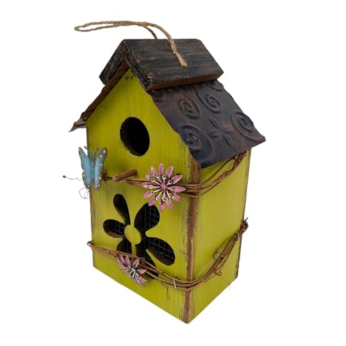 Folpus Hängendes Vogelhaus, dekoratives Vogelhaus für den Außenbereich, Gartendekoration, Vogelhütte für Bäume, Hinterhof, Garten, Geschenk für, GRÜN von Folpus