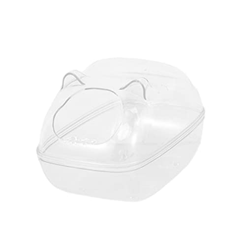 Folpus Hamster Sand Bad Container Becken Vollständig Transparentes Badezimmer Acryl Transparent Urinal Dual Use Toilettenhaus für Kleintierzubehör, Rechteck L von Folpus