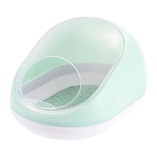 Folpus Hamster Sandbad Toilette, Kleintier Badeschale, Badehaus Haustier Toilette Sandbad Behälter für Kleintiere Frettchen, Grün Und Weiß von Folpus