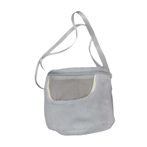 Folpus Hamster-Tragetasche, kleine Haustier-Reisetasche mit Netzfenster, warme Meerschweinchen-Tragetasche, Handtasche für Eichhörnchen, Frettchen, Mäuse, Grau von Folpus