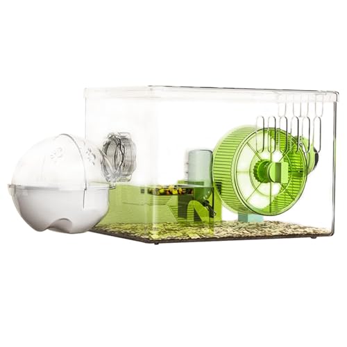 Folpus Hamsterkäfig, Hamster-Lebensraum, transparent, Übungs- und Spielhaus, Kleintierkäfig für Rennmäuse, Mäuse, Ratten, Haustierbedarf, GrÜn von Folpus