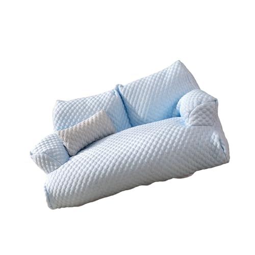 Folpus Haustier-, Hundesofa-Nest, waschbar, modische Heimdekoration, leicht zu reinigen, tragbares, weiches Lounge-Katzenbett, M Size Blue von Folpus