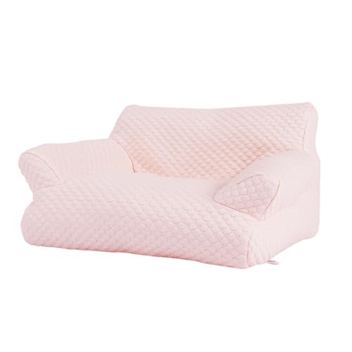 Folpus Haustier-, Hundesofa-Nest, waschbar, modische Heimdekoration, leicht zu reinigen, tragbares, weiches Lounge-Katzenbett, M Size Pink von Folpus