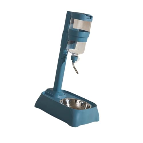 Folpus Haustier -Feeder und Waterer, Haustier stehende Wasserspender, 2 in 1 Lebensmittelbehälter, automatische Lebensmittelfutterautomat, Hundebuch für, Blau von Folpus