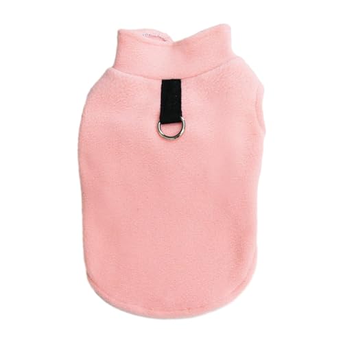 Folpus Haustier-Hundepullover-Weste, superweich, mit D-Ringen, Leine, leicht, langlebig, Fleece-Hundepullover, Haustierkleidung, Bekleidung für Partys, Rosa von Folpus