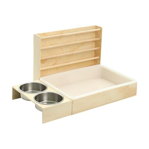 Folpus Heu-Futterspender aus Holz für, Meerschweinchen, Futterspielzeug, Käfigzubehör, Katzentoilette, Heuhalter für Kleintiere für, Zwerghamster von Folpus