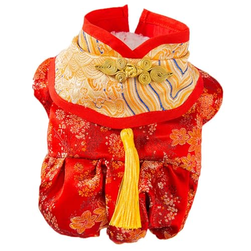 Folpus Hund Chinesisches Neujahr Kostüm Haustier Wintermantel Rock Quaste Haustiere Tang Anzug Hund Cheongsam Qipao für Welpen Hunde Haustier Geschenke Party von Folpus