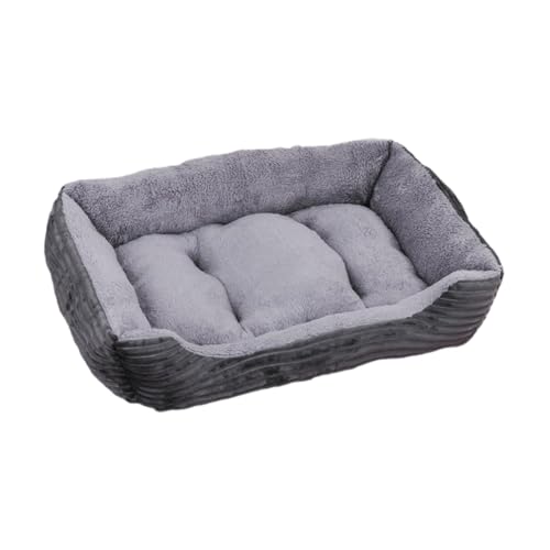 Folpus Hundebett, Hundesofabett, Haustier-Kuschelbett mit abnehmbarem Bezug, maschinenwaschbar, weich, für kleine Hunde, kleines Hundebett, Hundecouchbett, Grau von Folpus