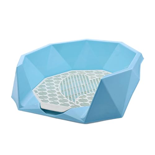 Folpus Hundetoilette, Töpfchentrainer-Ecke, Haustier-PIPI-Toilette groß für Katzen, 56 x 51 x 17,5 cm, Trainingsunterlagenhalter, Welpentöpfchen, Blau von Folpus