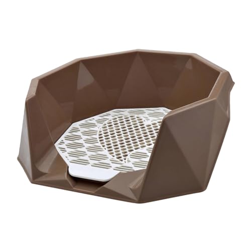 Folpus Hundetoilette, Töpfchentrainer-Ecke, Haustier-PIPI-Toilette groß für Katzen, 56 x 51 x 17,5 cm, Trainingsunterlagenhalter, Welpentöpfchen, Kaffee von Folpus