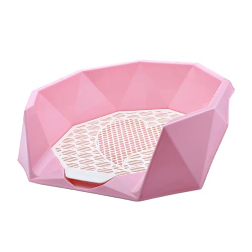 Folpus Hundetoilette, Töpfchentrainer-Ecke, Haustier-PIPI-Toilette groß für Katzen, 56 x 51 x 17,5 cm, Trainingsunterlagenhalter, Welpentöpfchen, ROSA von Folpus