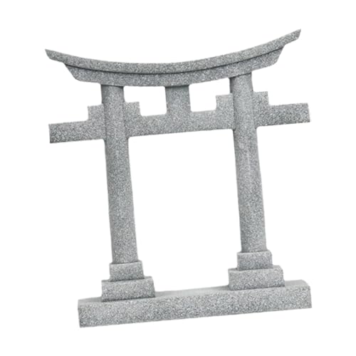 Folpus Japan Torii Tor Schrein Modell Figur Landschaft Ornament Terrarium Dekoration für Aquarium Dekor, 7.1x2.3x8.3cm von Folpus