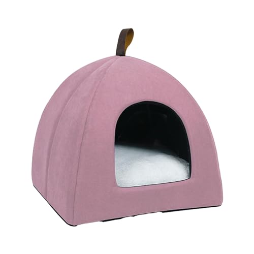 Folpus Katzenbett, Katzenbett, Haus, rutschfest, für kleine Hunde, Zelt, Katzenschlafbett für Hauskatzen, Rosa M von Folpus