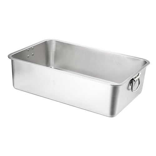 Folpus Katzenklo Edelstahl Katzentoilette Groß, Oben offen, ohne Deckel, Katzentoiletten aus Metall, Niemals Gerüche, Katzentoilette für Kätzchen Kaninchen kleine Haustiere, 40×30×7 cm mit Griff von Folpus