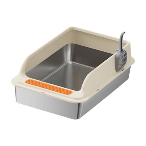 Folpus Katzentoilette mit abgesenkter Vorderseite, Spritzschutz, offene Oberseite, Katzentoilette, Katzensandkasten für Hauskatzen, Katzentoilette, Khaki Folpus Katzentoilette mit abgesenkter Vorderseite, Spritzschutz, offene Oberseite, Katzentoilette, Katzensandkasten für Hauskatzen, Katzentoilette, Khaki von Folpus
