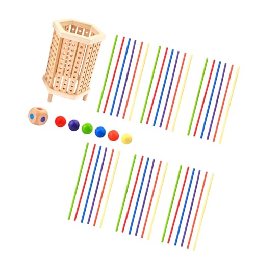 Folpus Kinder-Ziehstock-Spielzeug, interaktives Brettspiel für Kinder, Montessori-Stabschach, intelligentes Holzspielzeug für Kleinkinder, Sechseck von Folpus